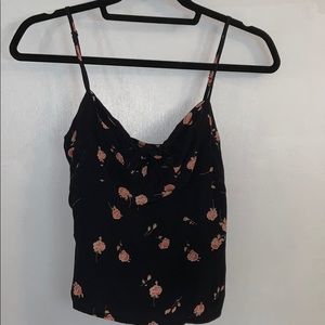 Navy floral tank top